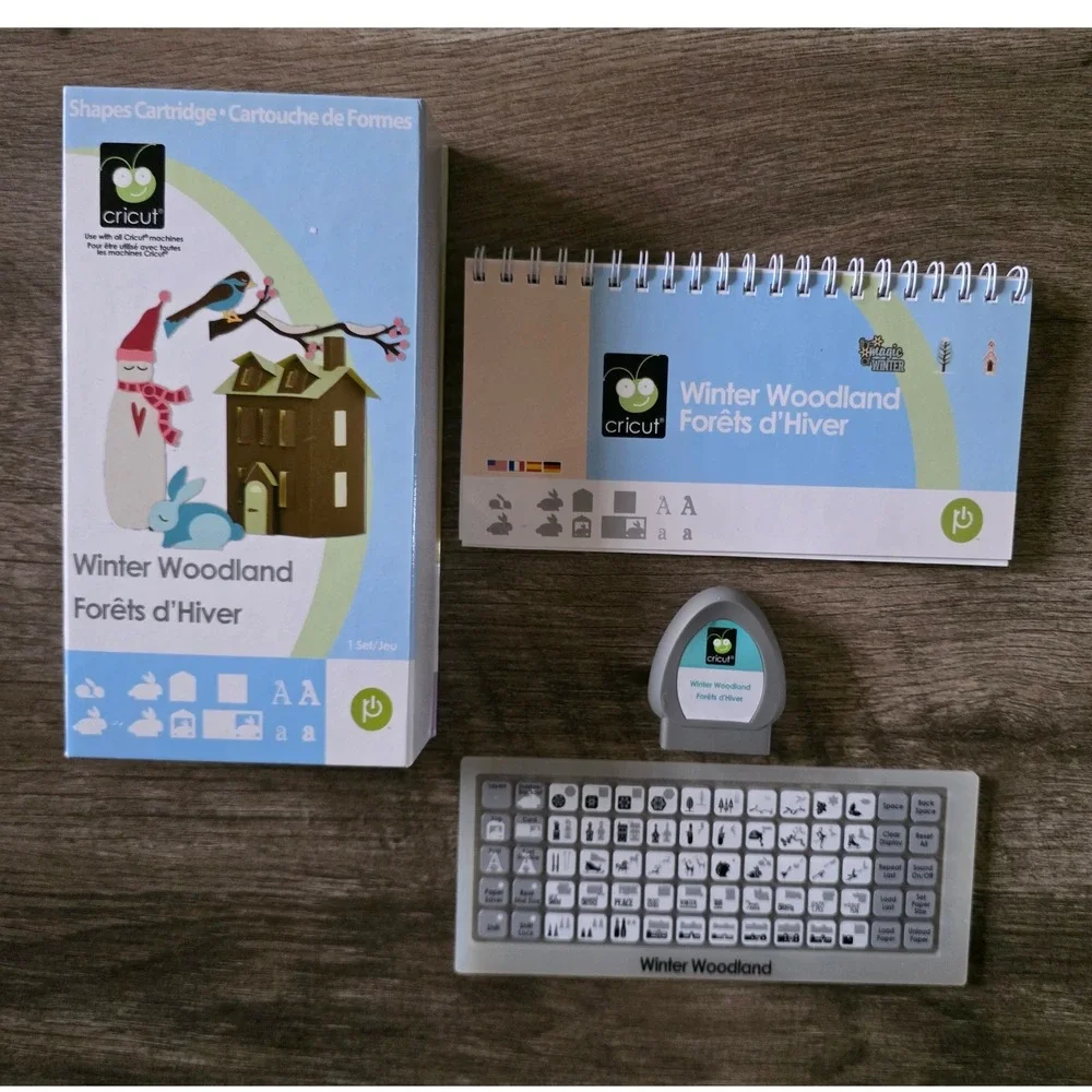 Cricut Winter Woodland Shapes Cartridge 29-1046 Overlay Handbook Set